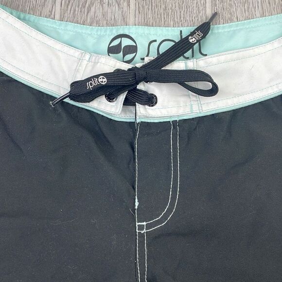 Split Women's Drawstring Boardshorts Black & Green Size 5 - Picture 2 of 7